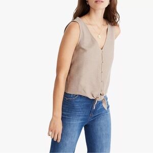 Madewell Ava Knitted Tie Front Tank Top - Size S